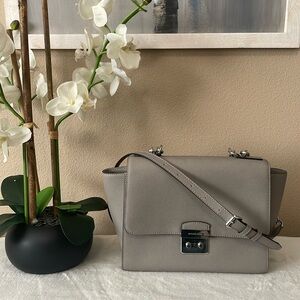 - Michael Kors light grey shoulder, crossbody handbag